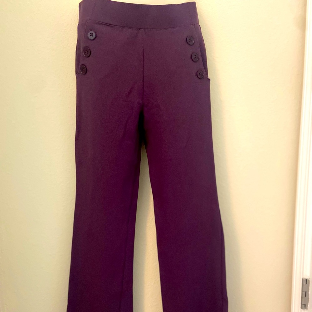 Beta brand Highwaisted button detail wide leg pant NWOT